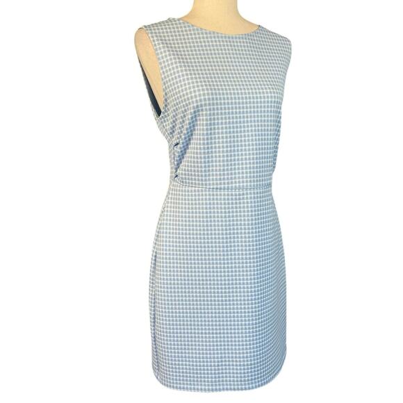 Rachel Comey Siega Checked Sheath Sleeveless Mini Dress Blue White Medium - Picture 6 of 15